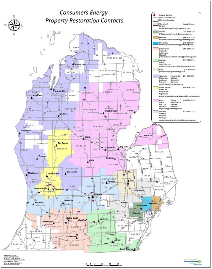 Consumers Energy Gas Line Map Contact Us | Consumers Energy